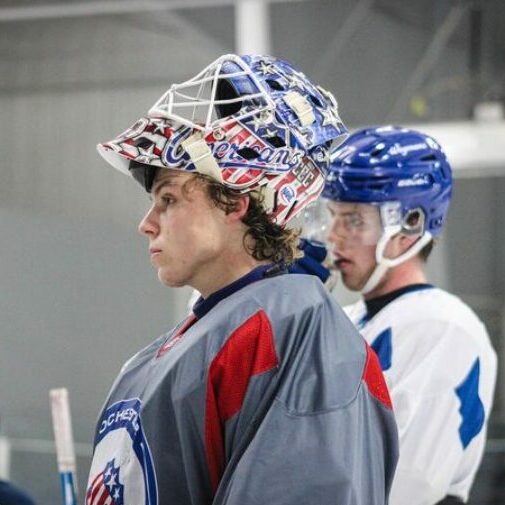 Cole O'Donnell with Jr. Amerks NAHL
